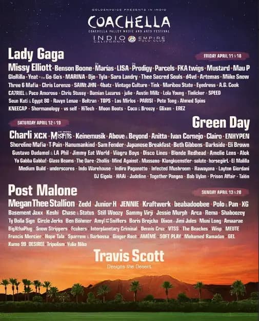 Formasi Lengkap Coachella 2025 Diumumkan! Bagaimana Cara Mendapatkan Tiketnya?