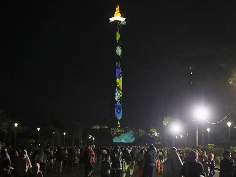 Akhir Pekan Seru di Monas, Video Mapping dan Air Mancur Menari Digelar Dua Malam Berturut
