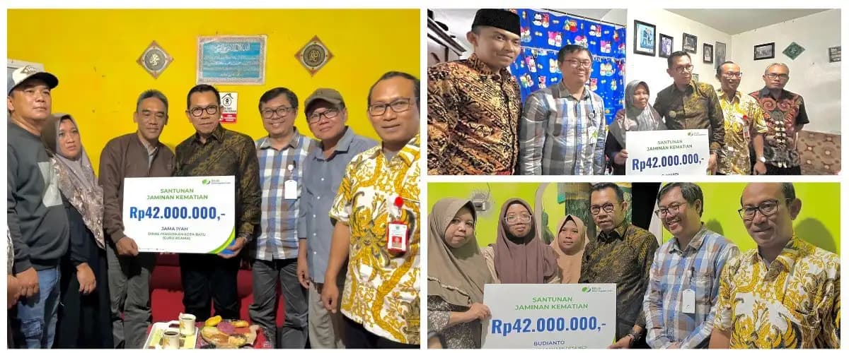 BPJamsostek Kota Batu dan Pemkot Batu Serahkan Santunan untuk Marbot dan Guru Ngaji